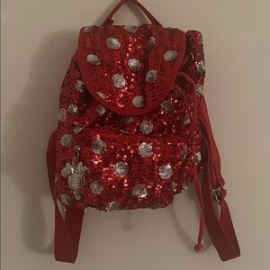 Disney Red and Silver Sequin Backpack
